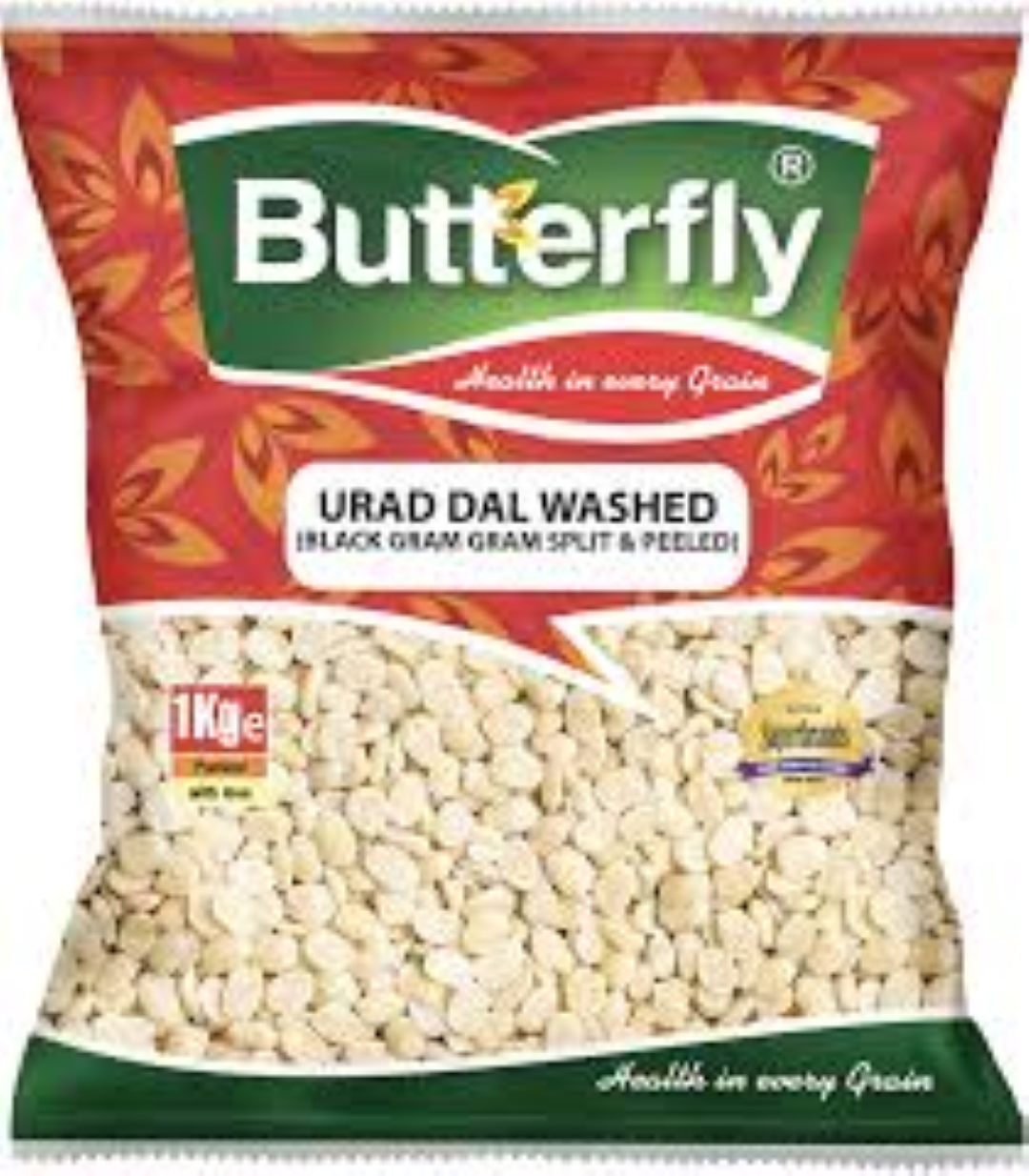 BUTTERFLY URAD DAL WASHED BLACK GRAM S & P 1KG